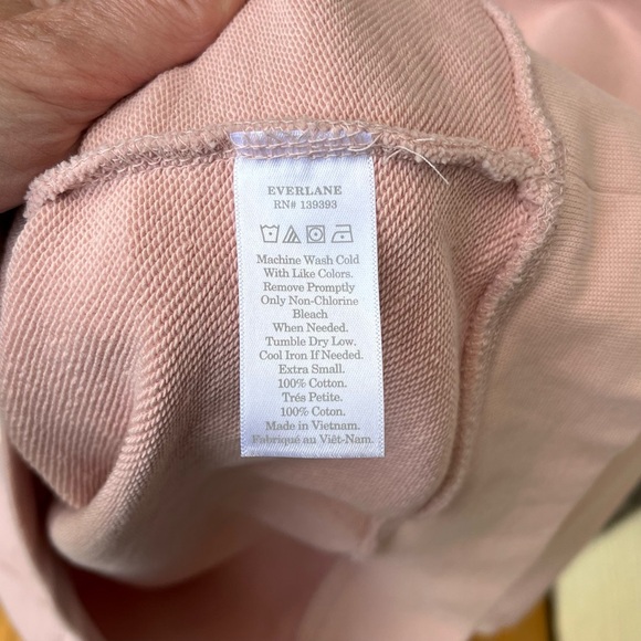 Everlane The Slim Classic French Terry Crew Blush Pink Sweater Sweatshirt NWOT - Picture 5 of 7